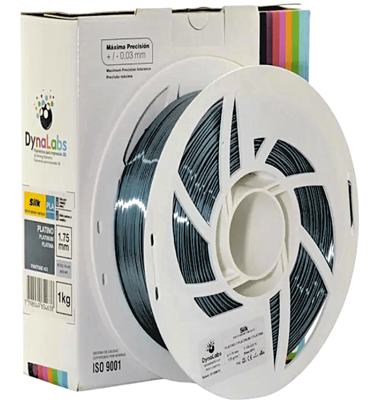 Foto de Filamento - PLA Silk - DynaLabs - Platino - 1kg