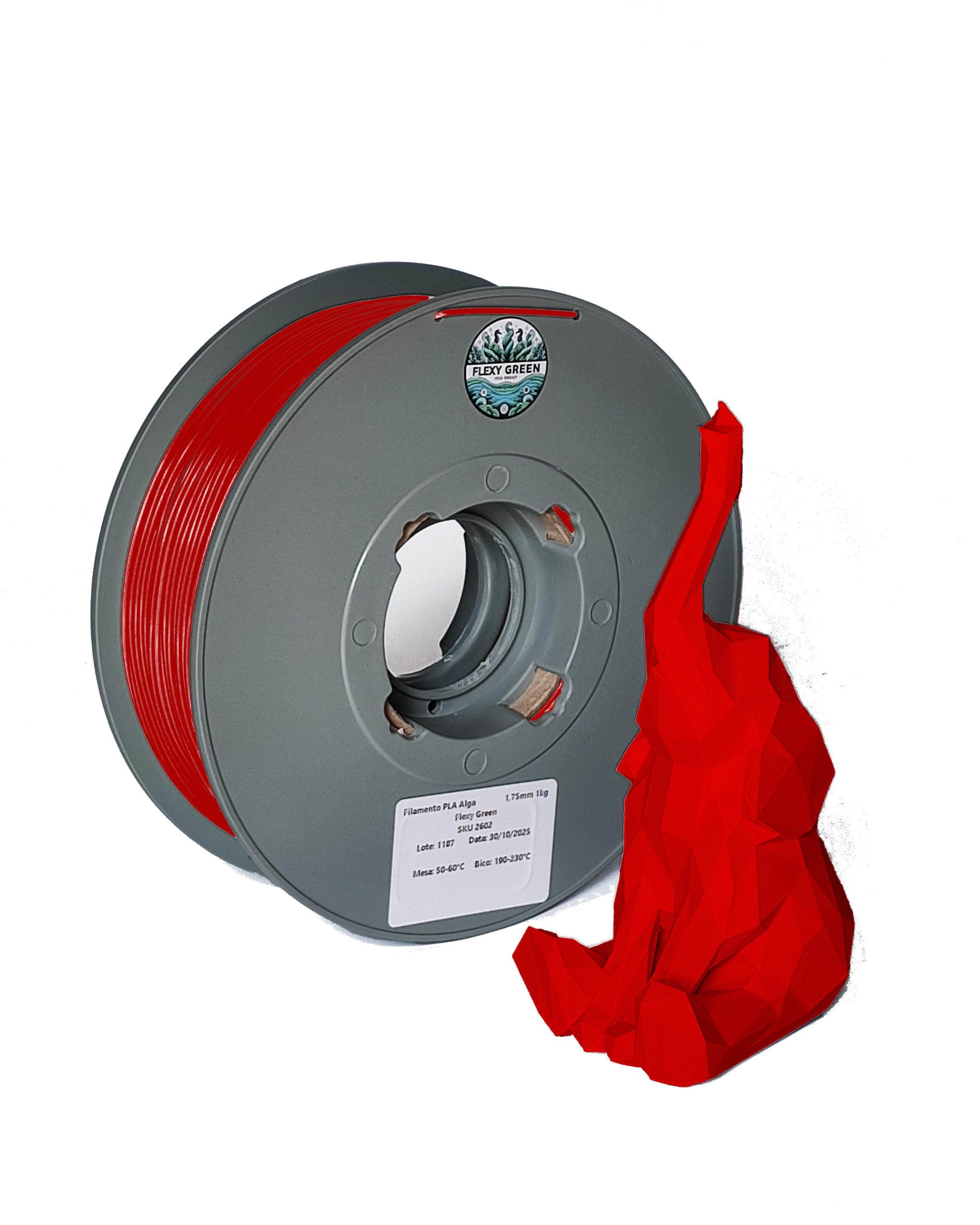 Foto de Filamento – PLA – Vermelho – Flexy Green