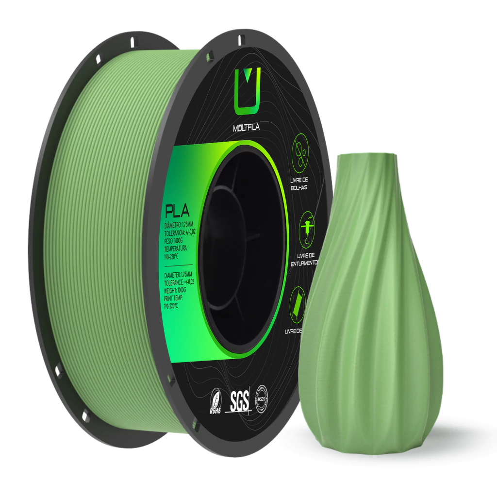 Foto de Filamento – PLA – Matte Verde Matchá – Multfila – 1kg