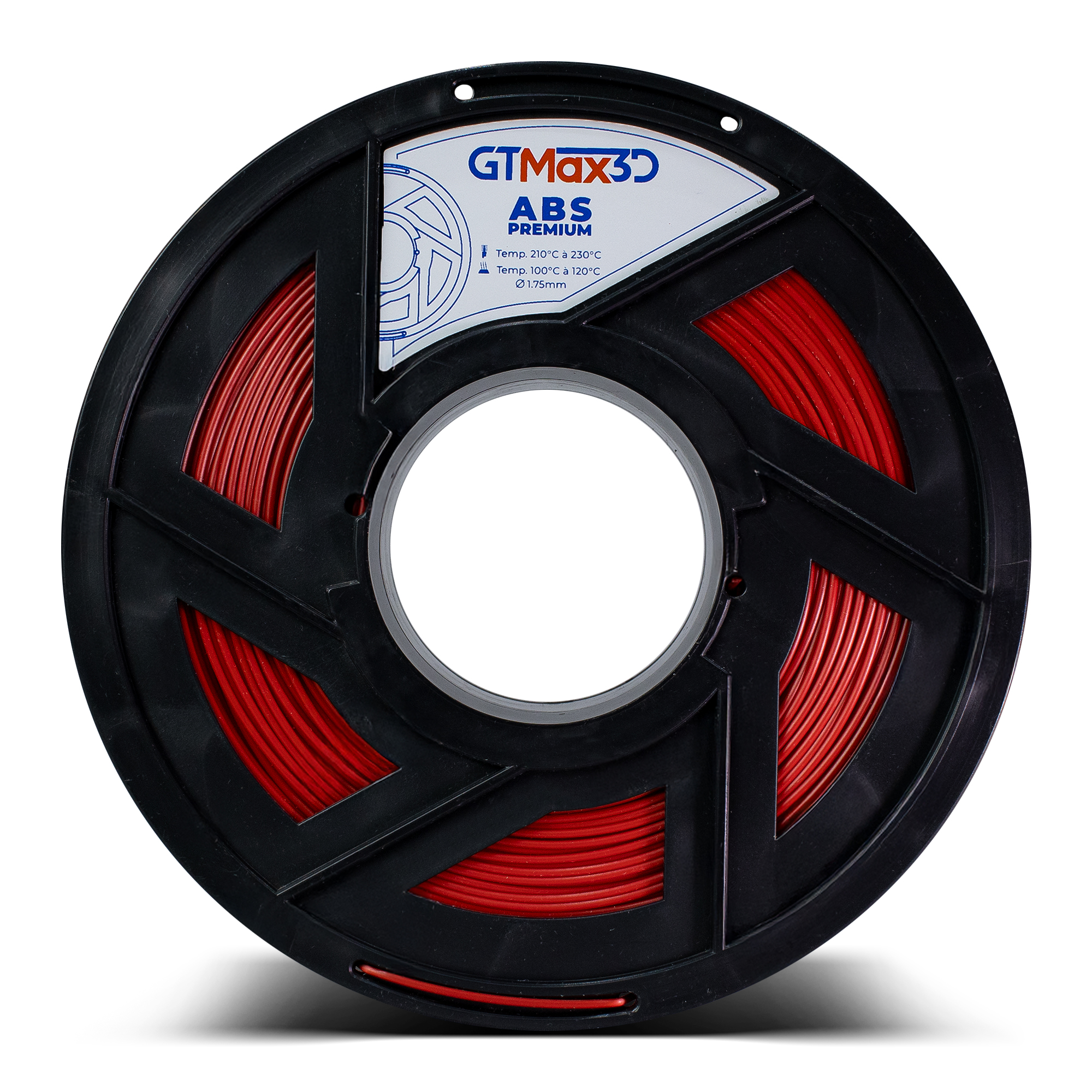 Foto de Filamento ABS – Vermelho – Premium – GTMax 3D – 1KG