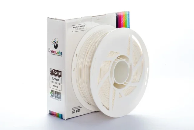 Foto de Filamento – Acetal – Branco – Dynalabs – 1.75mm – 1kg