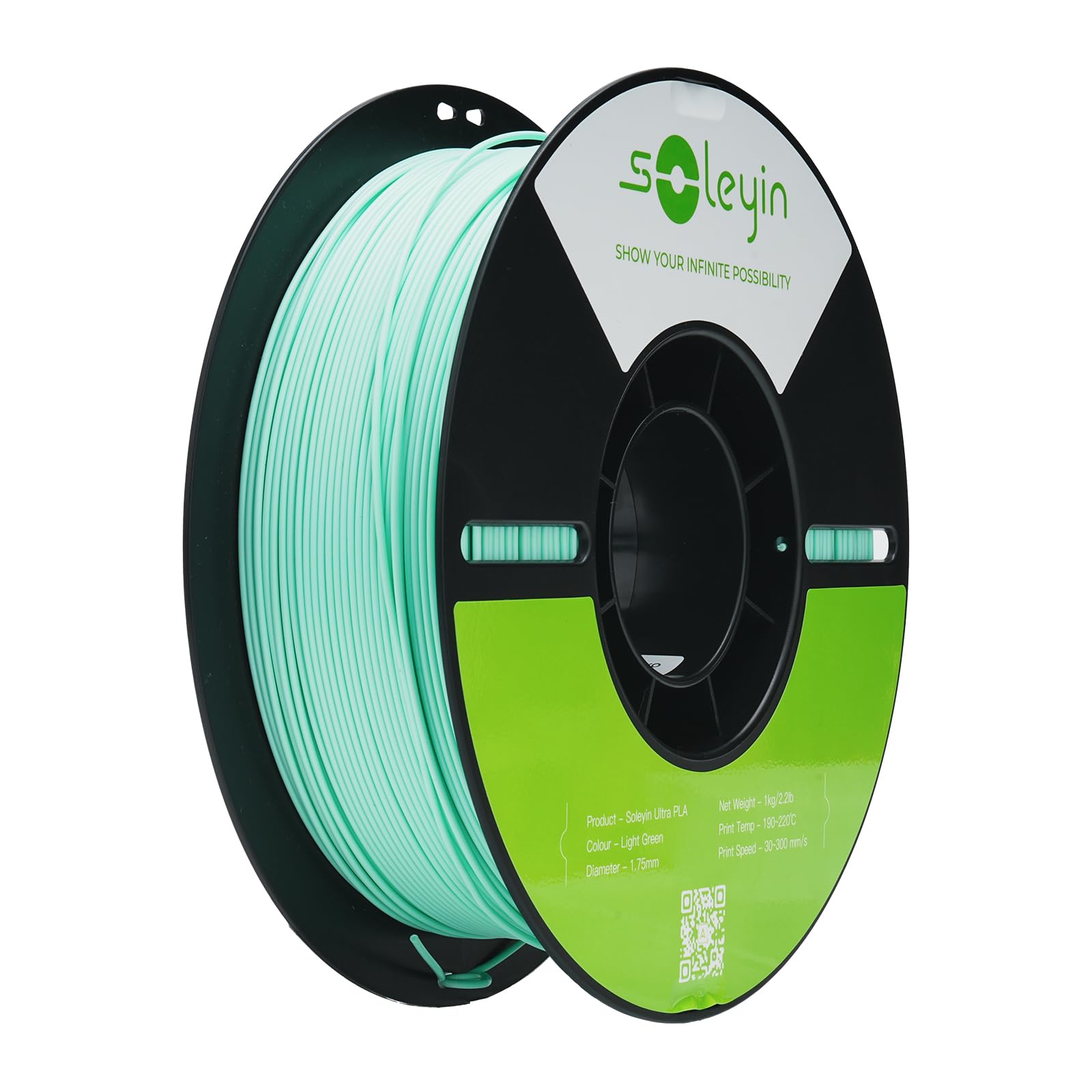 Foto de Filamento - Ultra Pla - Verde Claro - Soleyin - 1.75mm - 1Kg