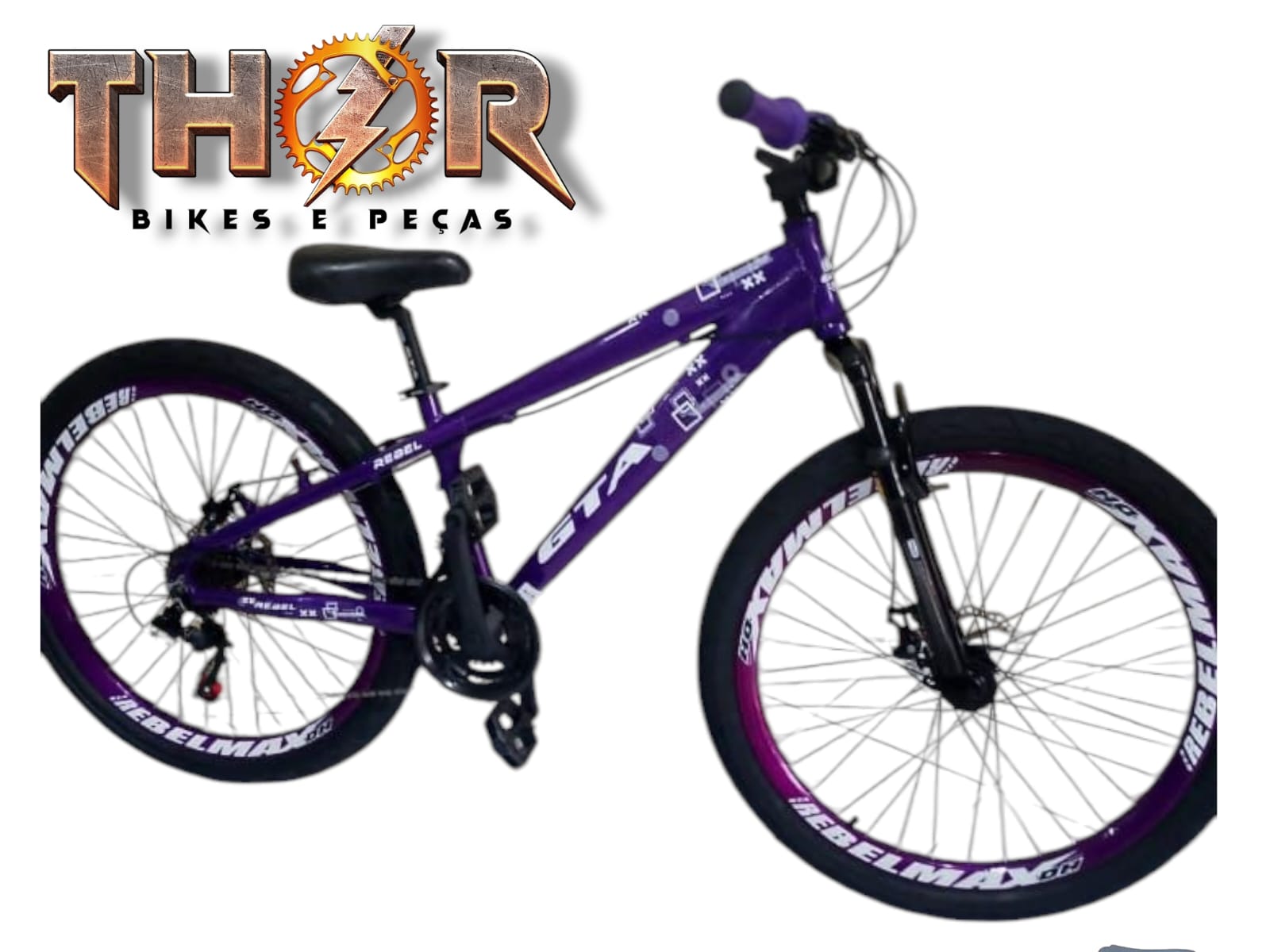 BICICLETA 26 REBEL C/ 21V FREIO DISCO - Imagem 3