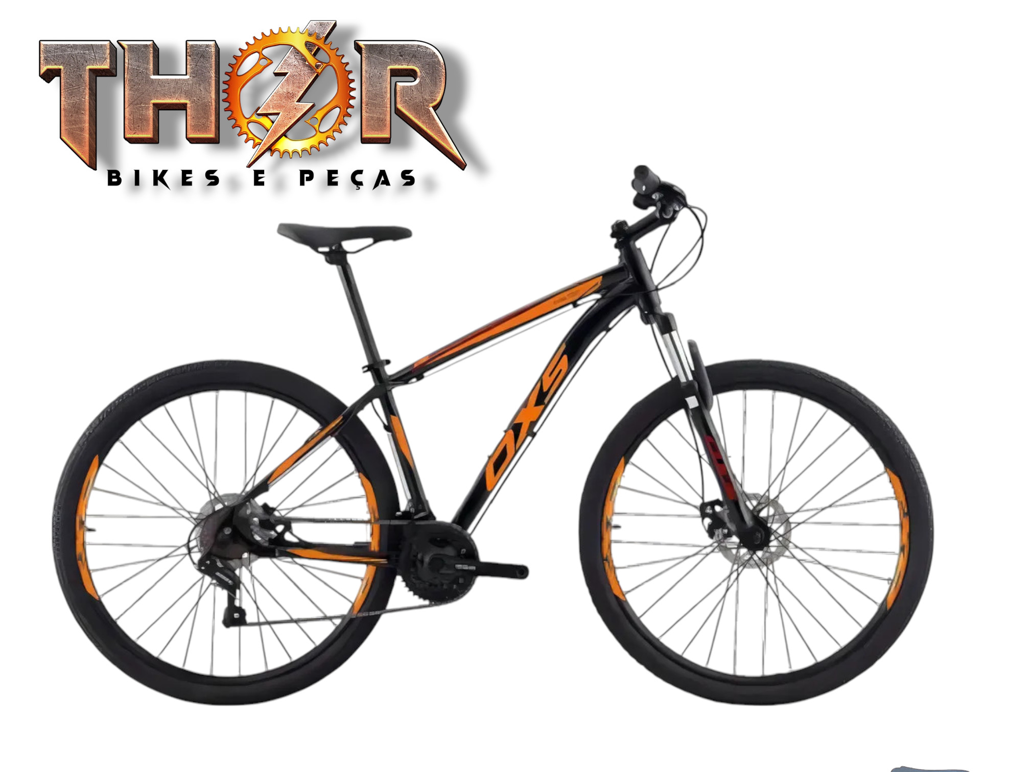 BICICLETA 29 GLIDE 100 21V PRETO C/ LRJ/VERM - OXS