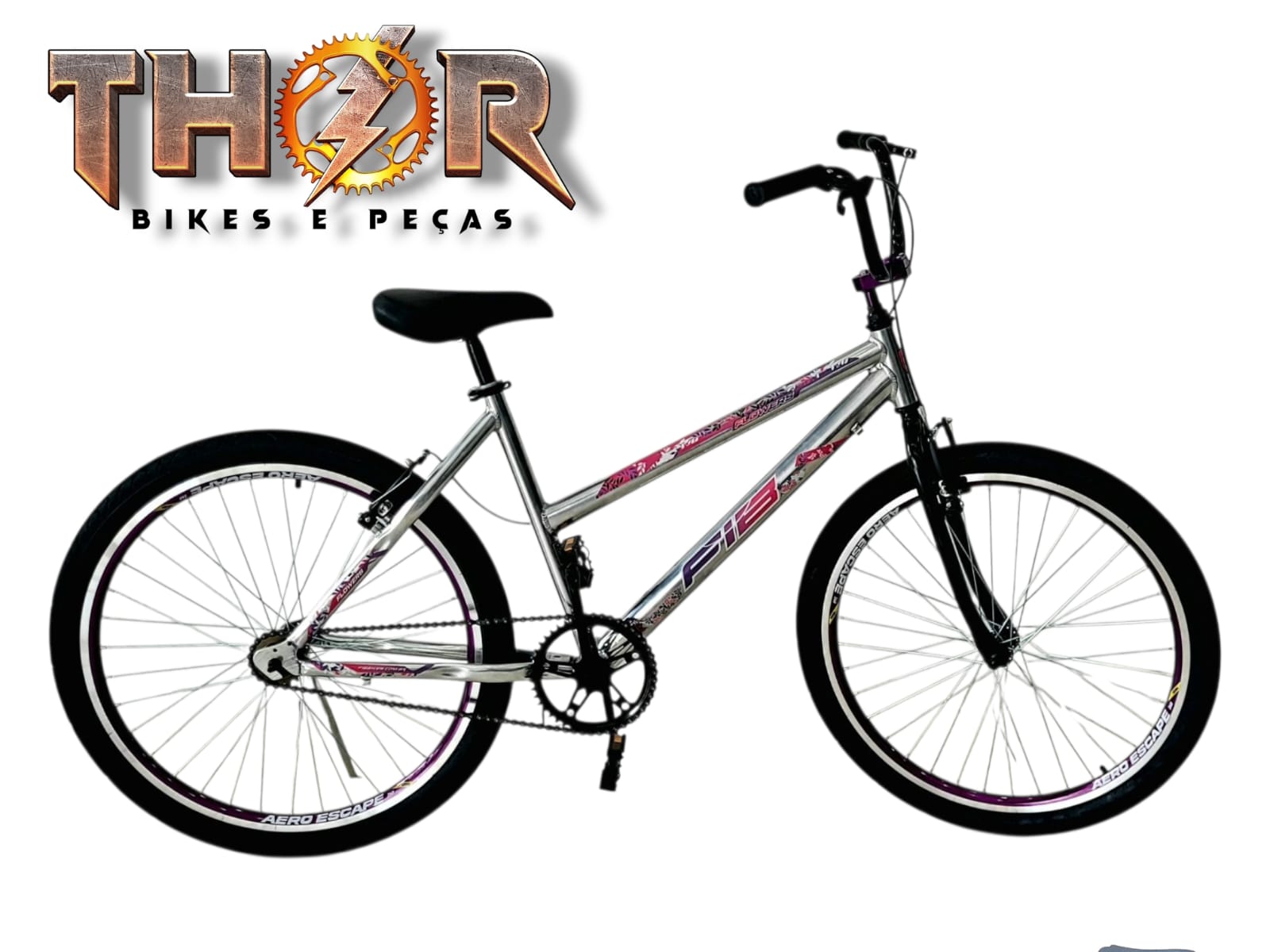 BICICLETA 26 ALUM POLIDA FEMININA C/ CX 45 - FIB