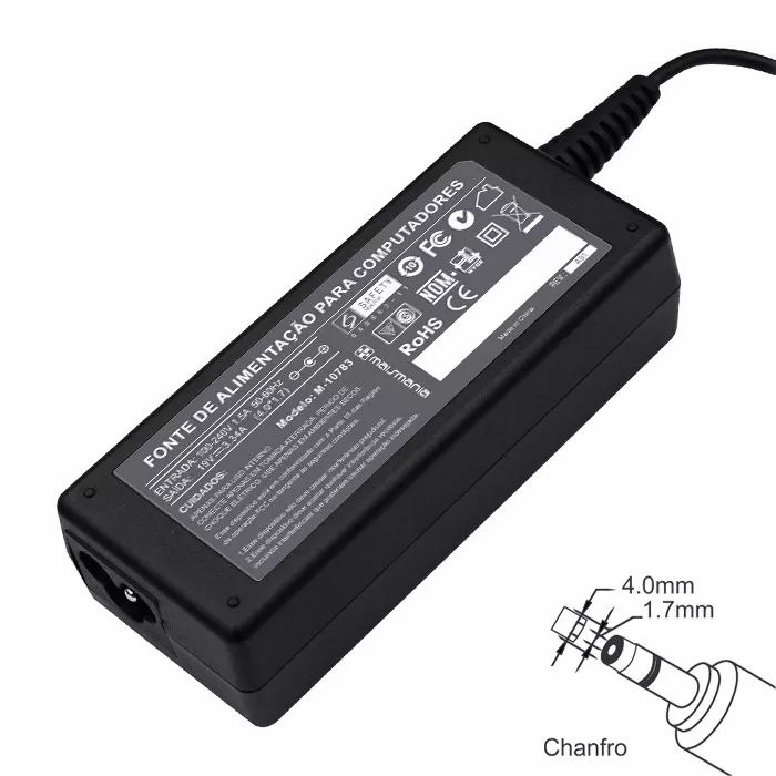 Fonte Notebook 19.5V 3.34A 65W - Conector 4.0 x 1.7 mm (DELL) FT124