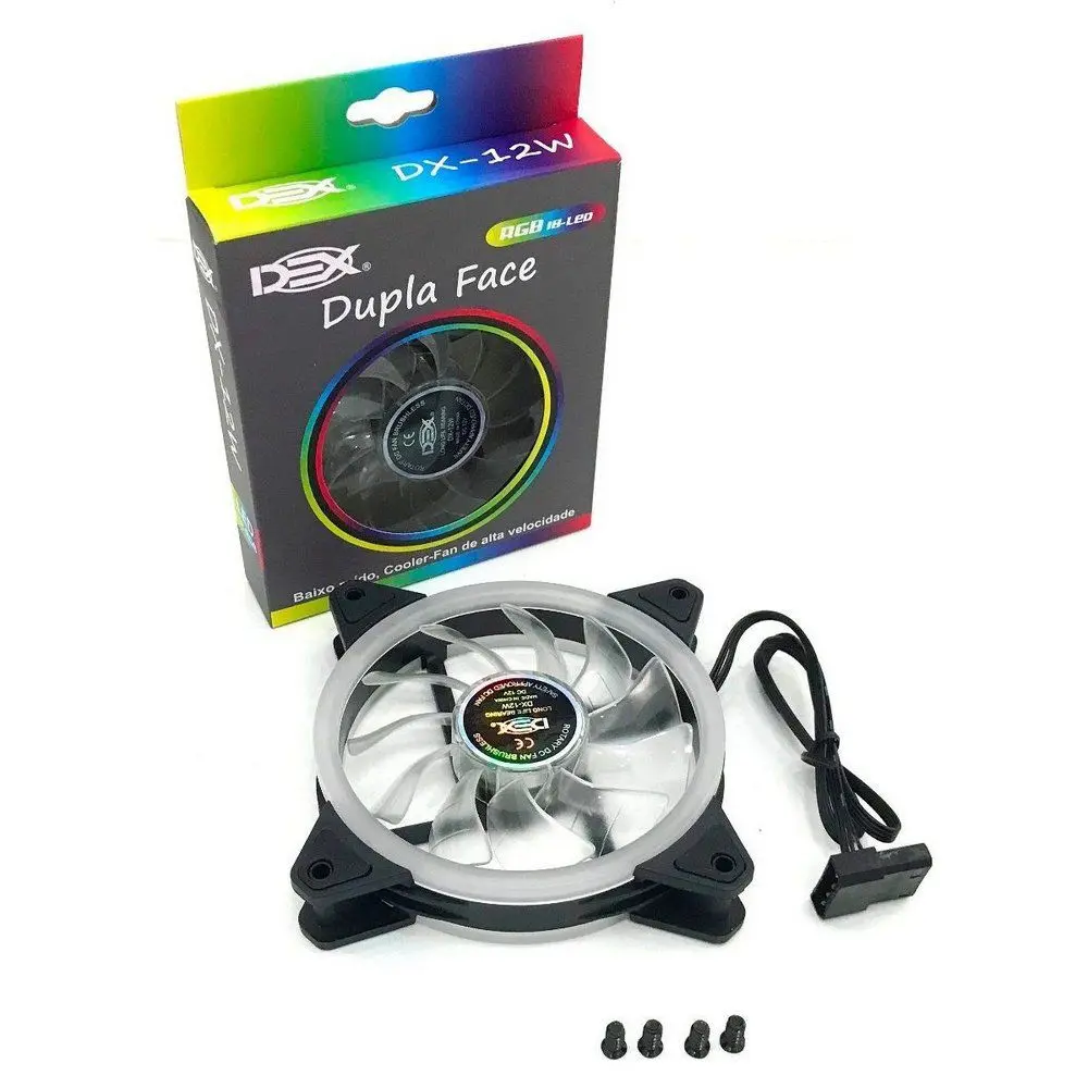 Cooler 120 x 120mm Led RGB, DEX DX-12W