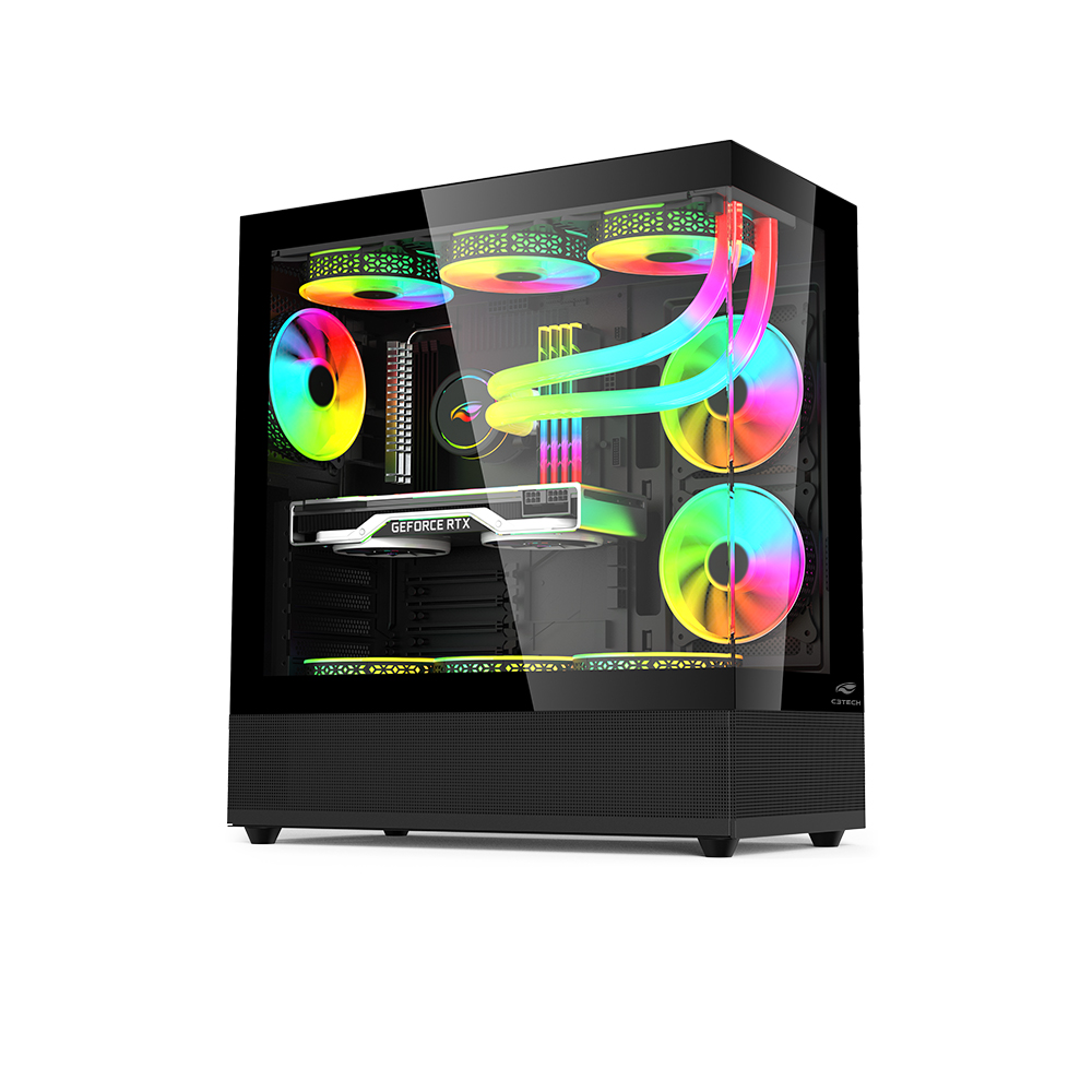Gabinete Gamer sem Fonte Aquarius, C3TECH MT-G850BK
