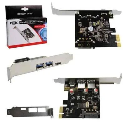 Placa PCI-e USB 3.0 2 Portas + 1 USB-C, DEX DP-33C - Imagem 3