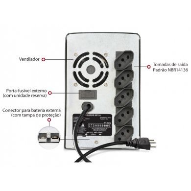 Nobreak 1500VA Mono 115v Net4+, SMS - 27297 - Imagem 3