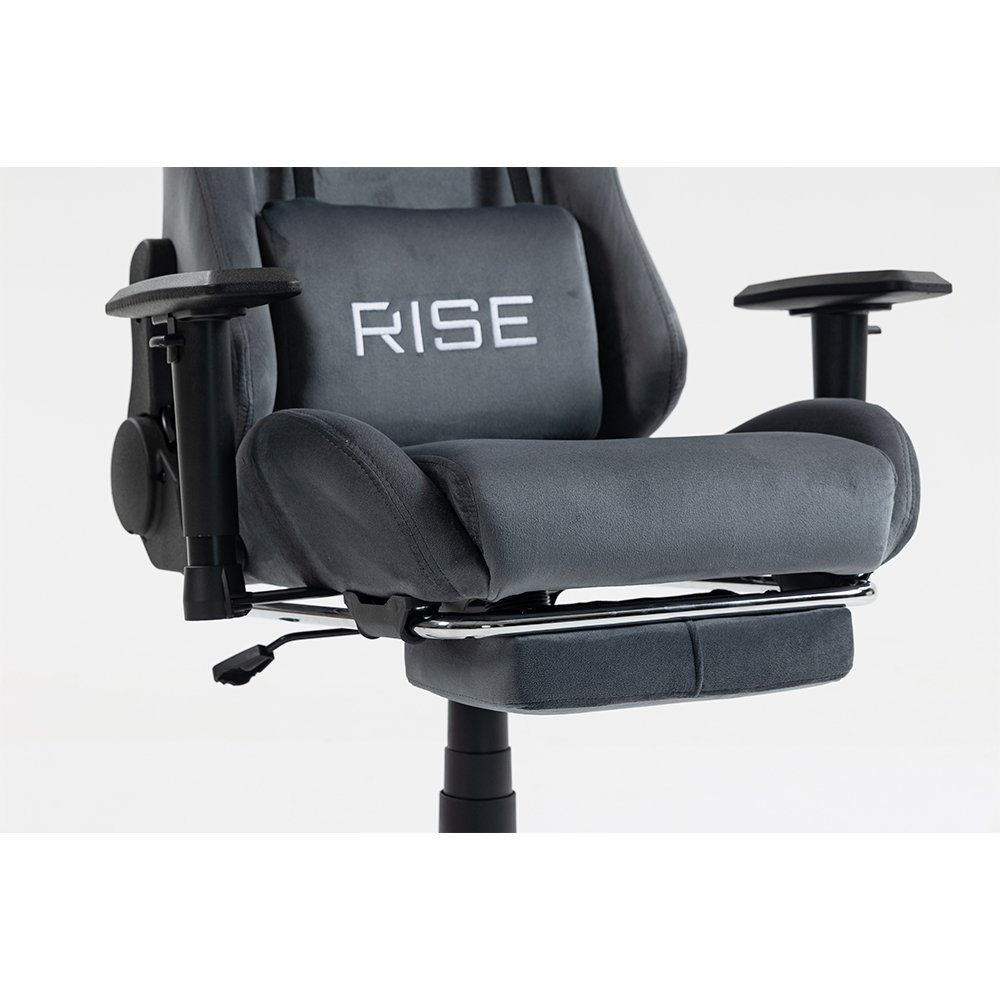 Cadeira Gamer Rise Mode X02, Ângulo Ajustável, Braço 2D, Apoio Para os Pés Retrátil, Cinza Fabric - RM-CG-X02-GR-FBC - miniatura 5