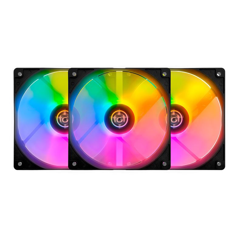 Kit Ventoinhas TGT Striker, Rainbow, 3x120mm, TGT-STK3-BLRBW - foto 1