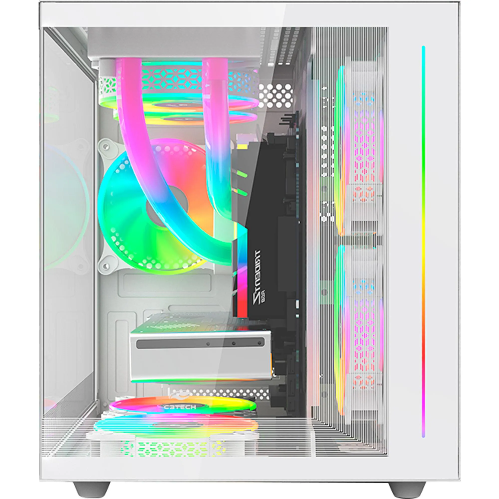 GABINETE C3TECH GAMER AQUARIUS MTG810WH BRANCO - miniatura 2