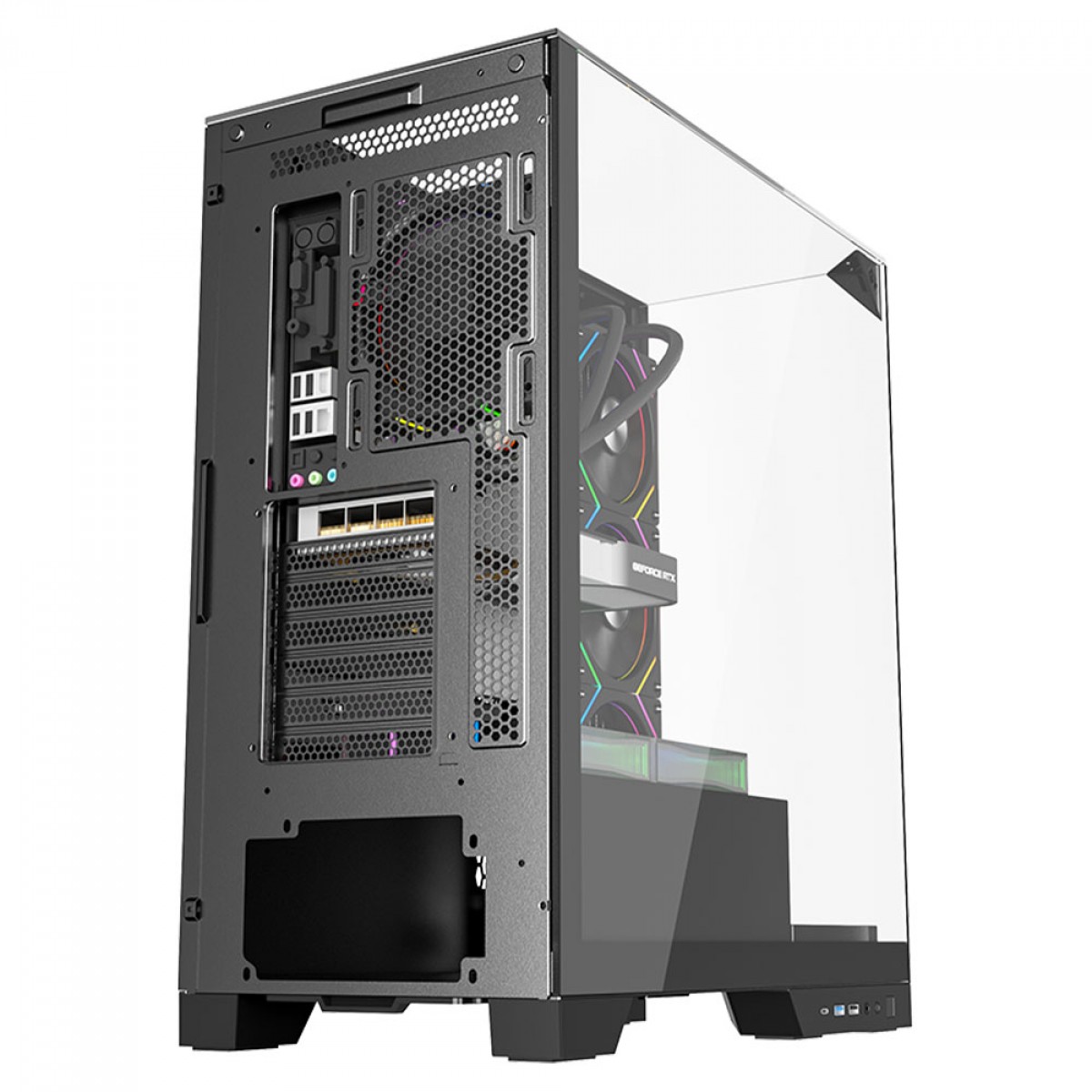 Gabinete Gamer Liketec Empire Dark, Mid Tower, Vidro Temperado, ATX, Sem Fonte, Sem Fans, Preto - miniatura 6