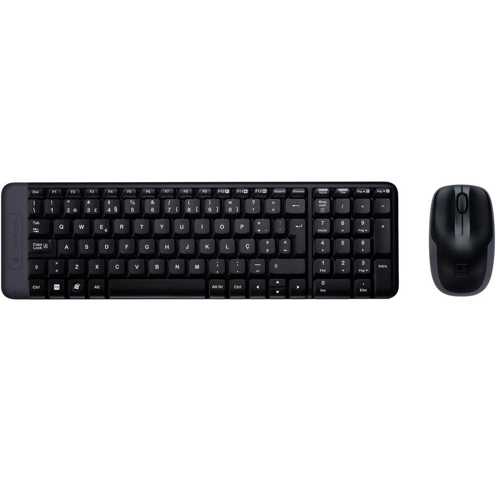 Kit Teclado e Mouse Logitech Wireless MK220 Preto - foto 1