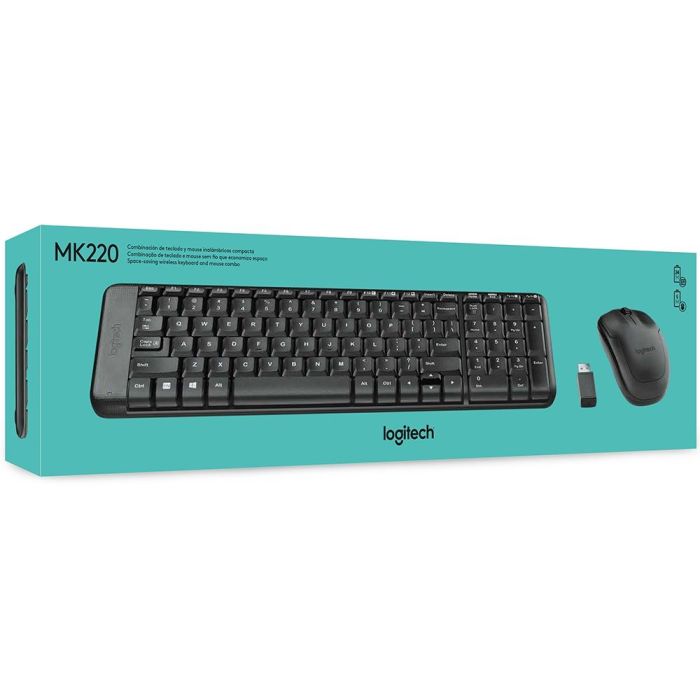 Kit Teclado e Mouse Logitech Wireless MK220 Preto - miniatura 3