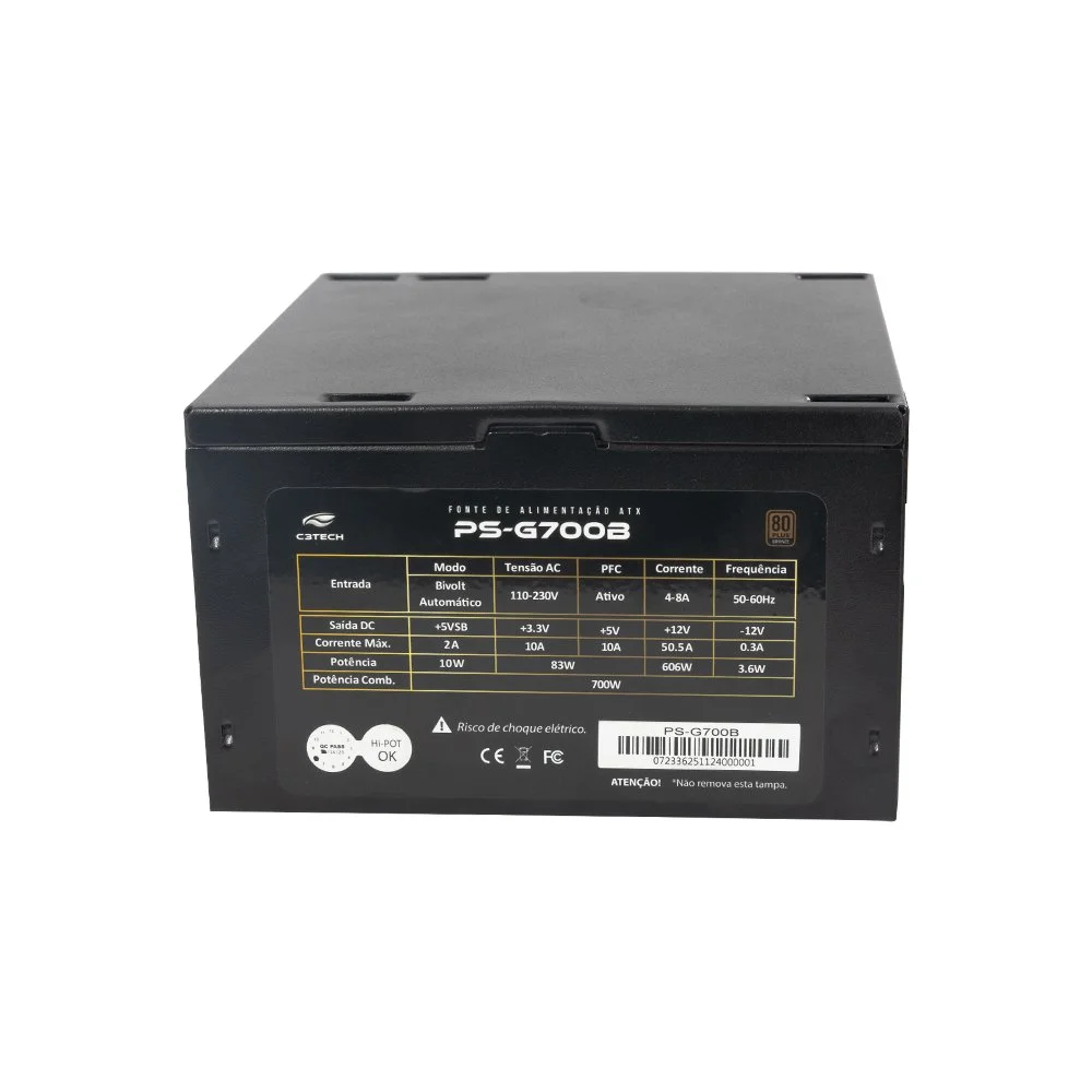 Fonte Gamer C3tech, 700W, 80 Plus Bronze, PFC Ativo, ATX - Ps-G700B - miniatura 2