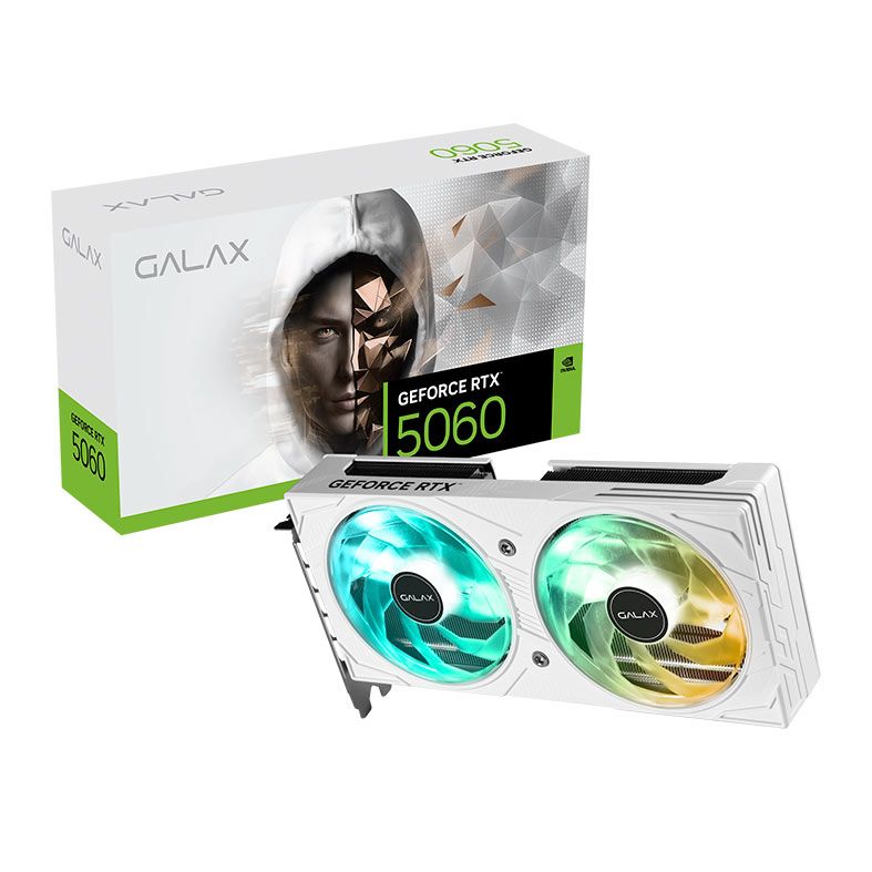 Placa de Video Galax GeForce RTX 5060 EX 1-Click OC White, 8GB, GDDR7, 128-bit, 56NSN8MDDBBS - foto 1