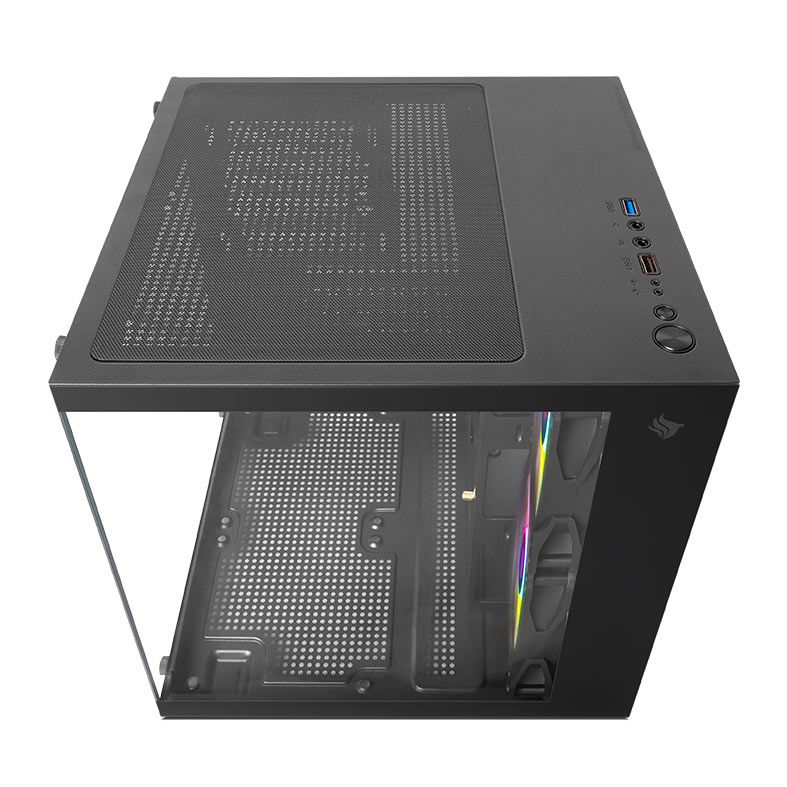 Gabinete Gamer Pichau Atom X, Mini-Tower, Lateral de Vidro, Com 2 Fans, Preto, PG-ATOMX-BK - miniatura 4