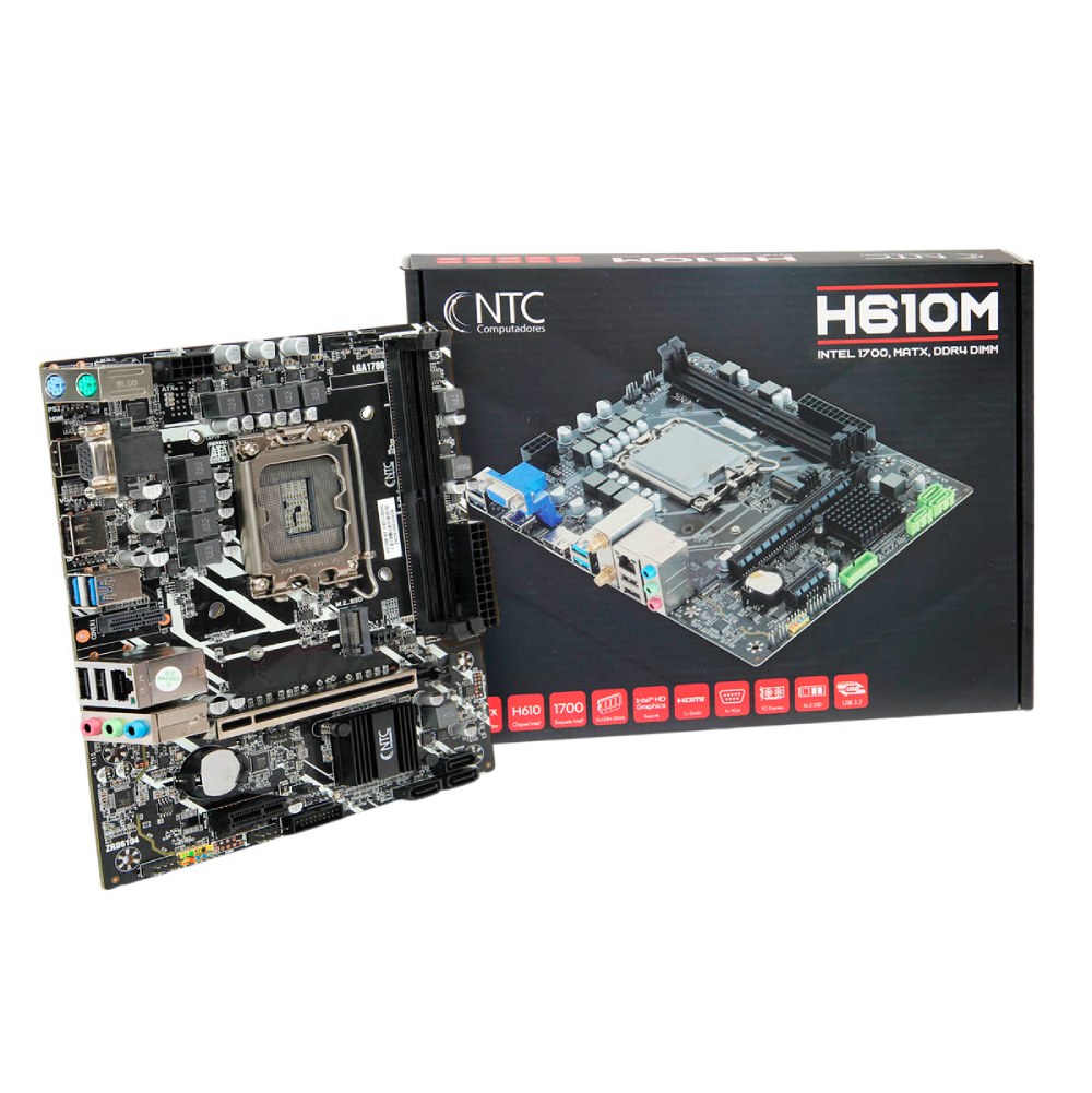 Placa Mãe NTC H610M LGA1700 2xDDR4 Chipset H610 mATX - foto 1