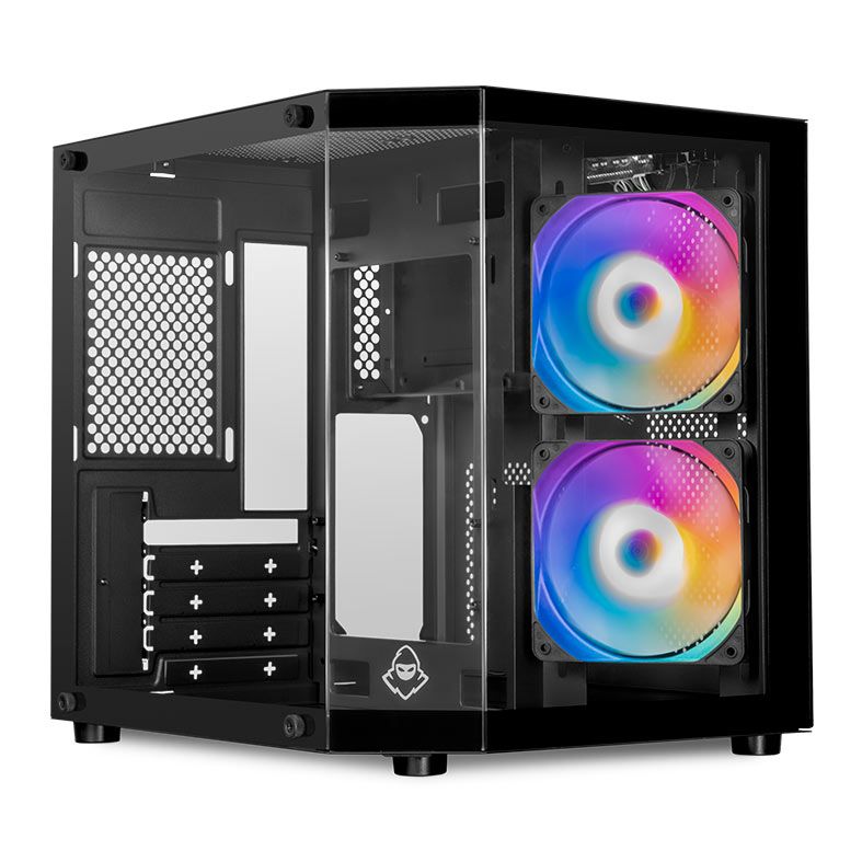Gabinete Gamer Mancer CV700M, Mini-Tower, Lateral de Vidro, Com 2 Fans, Preto, MCR-CV700M-BK-2F - foto 1