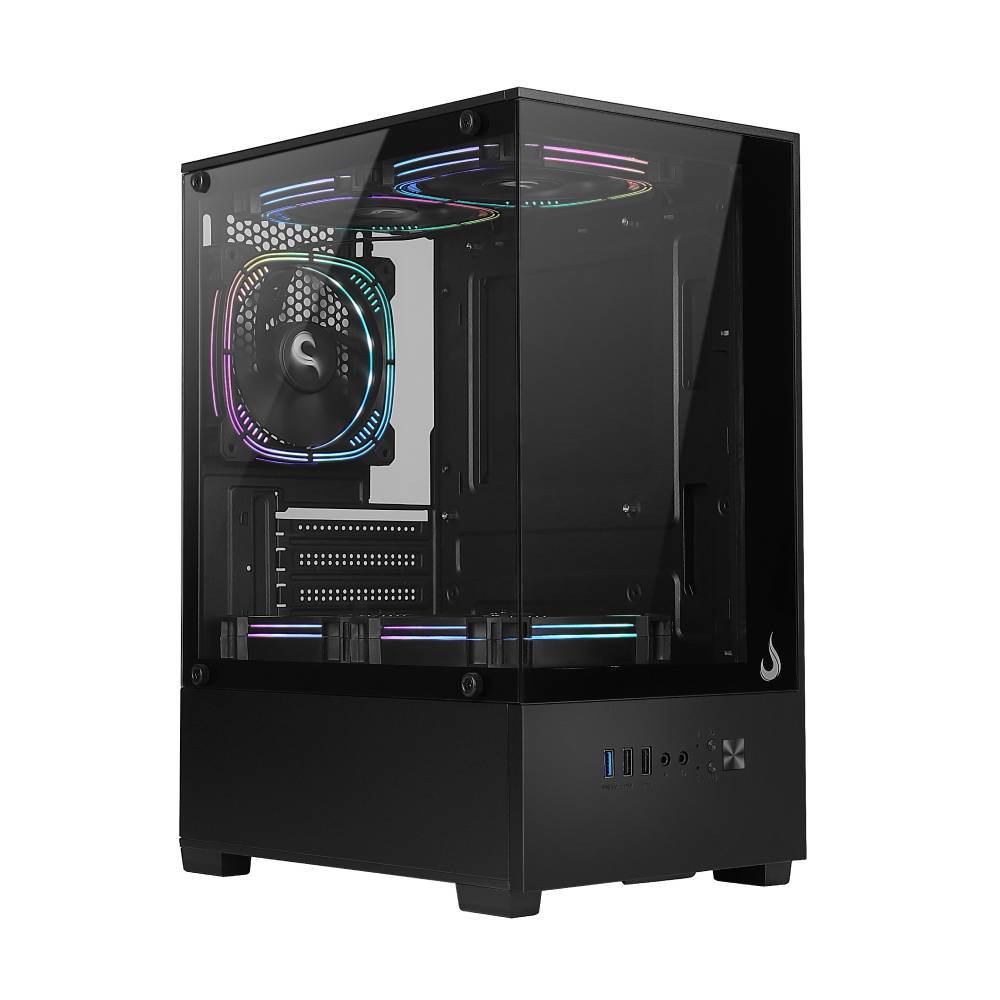 Gabinete Gamer Rise Mode Prisma Glass 01 Mid Tower Vidro Temperado USB 3.0 S/ Fans Preto - RM-CA-PRS-01-FB - miniatura 2