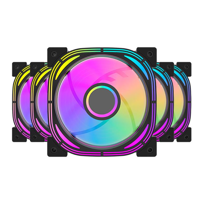 Kit 5 Ventoinhas Aigo Darkflash Infinity 24 Pro, ARGB, 5x120mm, Preto, INF24PRO5IN1BK - foto 1