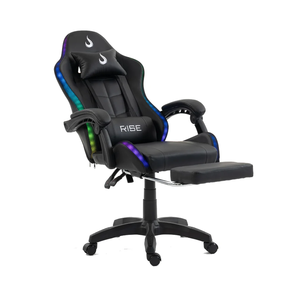 Cadeira Gamer Rise Mode X05, Ângulo Ajustável, ARGB, Apoio Para os Pés Retrátil, Preto - RM-CG-X05-BK-ARGB - foto 1