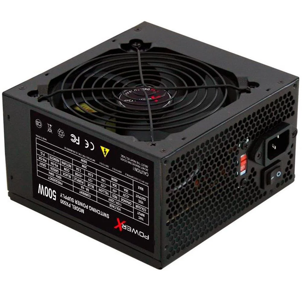 Fonte PowerX, 500W, Com Cabo, Preto - PX500 - (Semi novo 30 Dias de Garantia) - foto 1