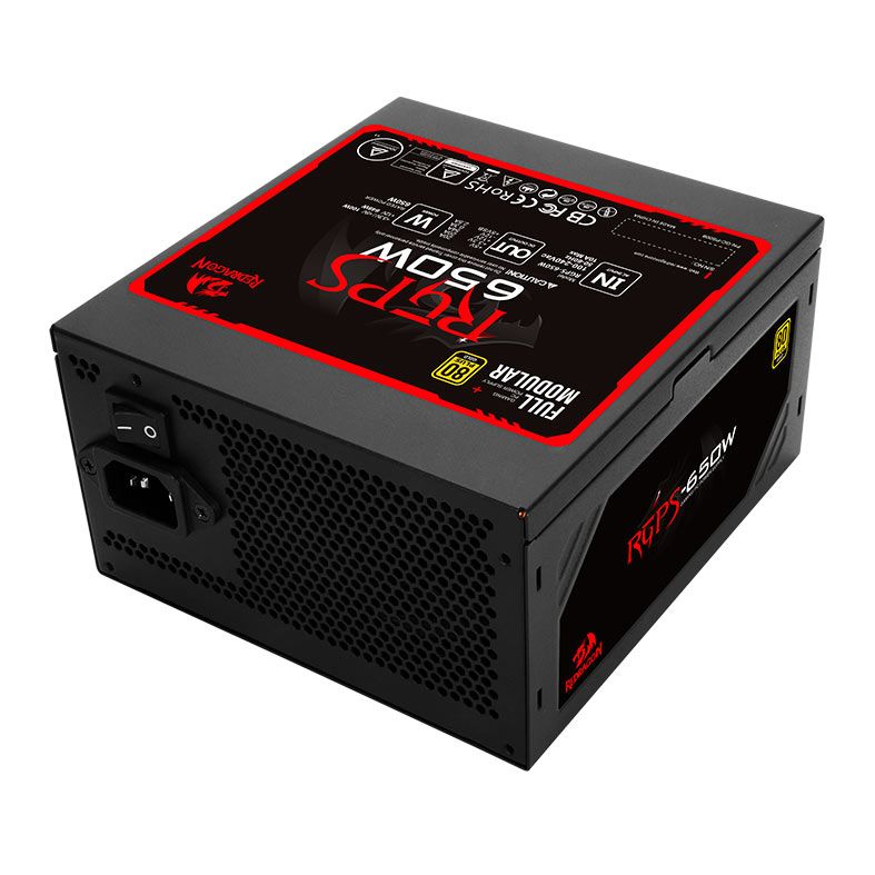 Fonte Redragon RGPS-650W, Full-Modular, 80 Plus Gold, Preto, RGPS-650W - miniatura 2