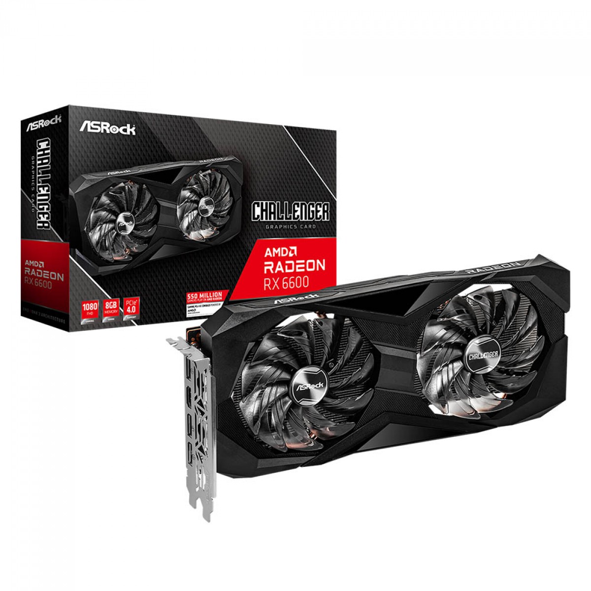 Placa de Video RX 6600 - ASRock Radeon Challenger 8GB GDDR6 FSR Ray Tracing - foto 1