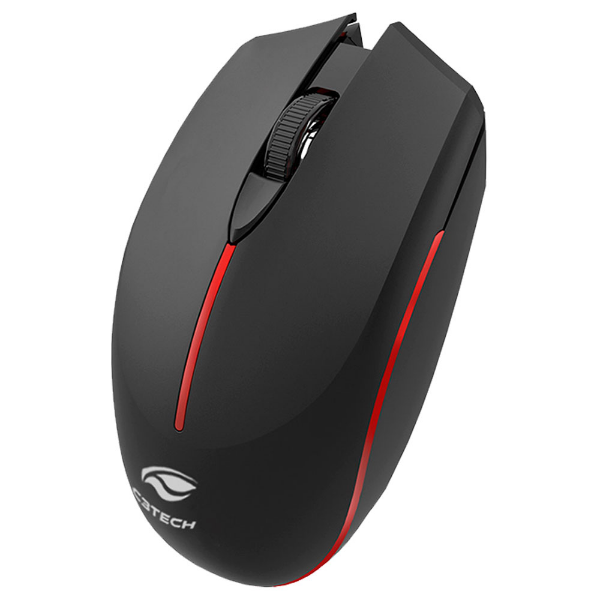 MOUSE C3TECH SEM FIO RECARREGAVEL BLUETOOTH E RECEPTOR M-BT40BK PRETO - foto 1