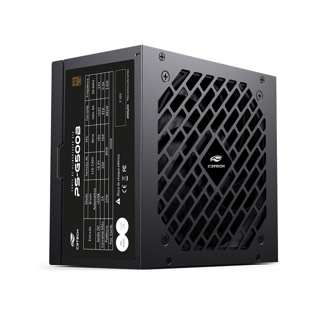 Fonte Game ATX 500W PS-G500B 80Plus Bronze C3Tech - miniatura 4