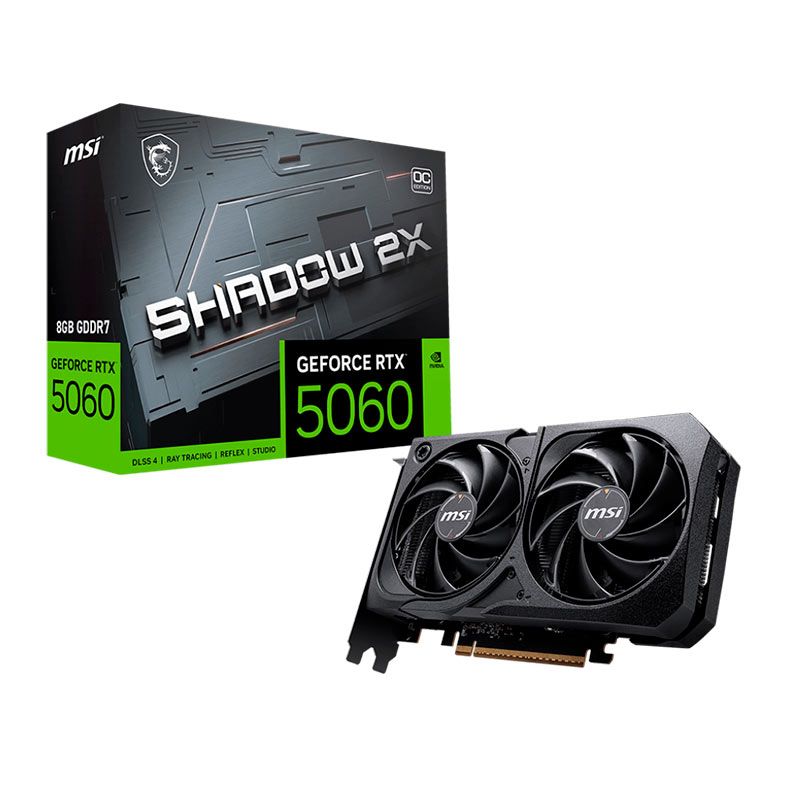 Placa de Video MSI GeForce RTX 5060 Shadow 2X OC, 8GB, GDDR7, 128-bit, G5060-8S2C-NAC - foto 1