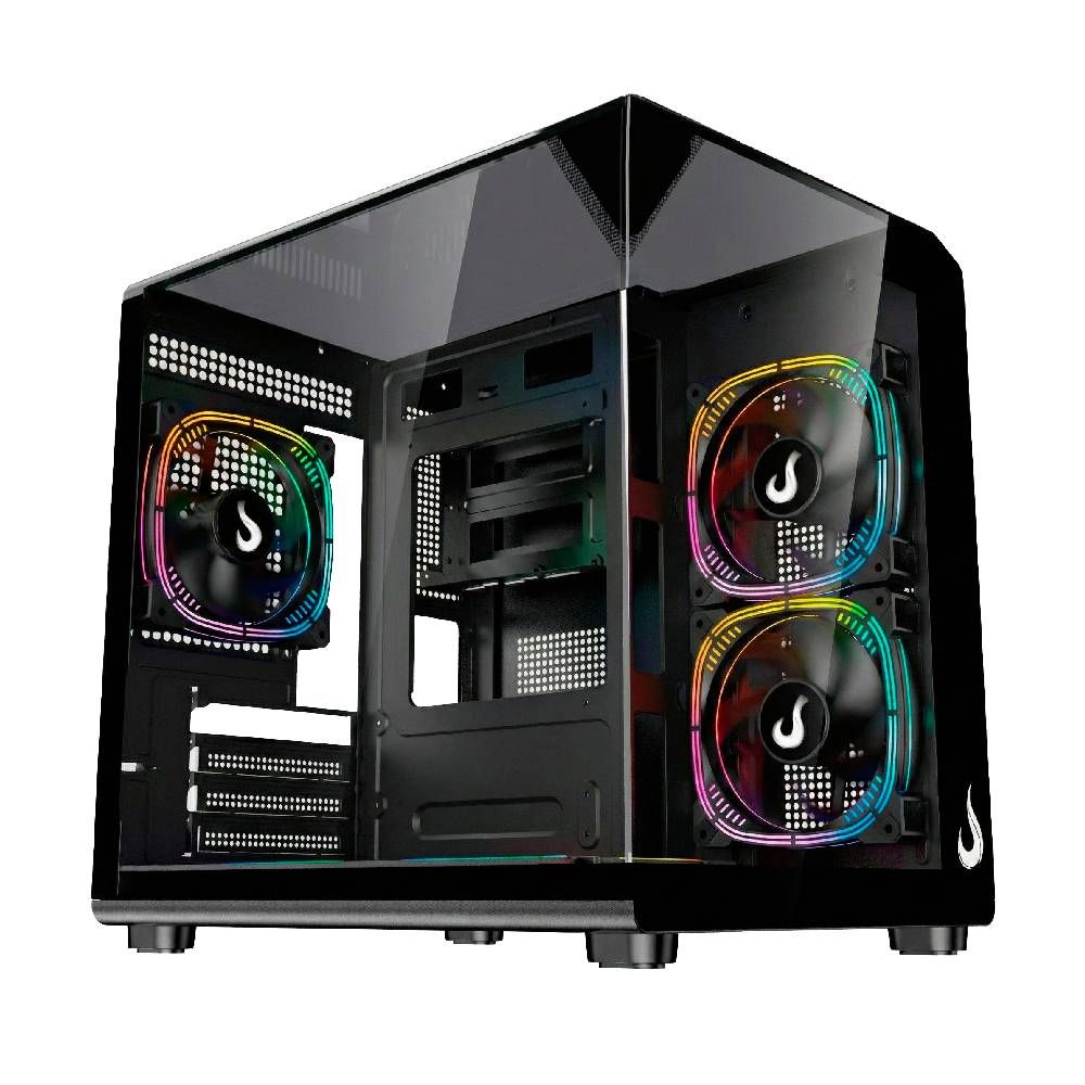 Gabinete Gamer Rise Mode Galaxy Full Glass X Mini Vidro Temperado USB 3.0 S/ Fan Preto - RM-CA-FGXN-B - foto 1