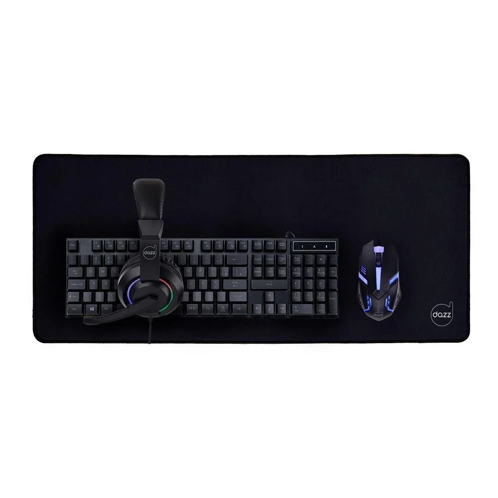 Kit Gamer Dazz Novacore 4 em 1 Teclado Membrana Mouse 1000DPI Mousepad 70x30cm Headset - foto 1