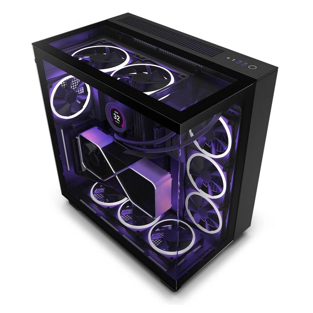 Gabinete Gamer NZXT H9 Elite, Mid Tower, RGB, ATX, Lateral, Frontal e Topo em Vidro, Preto - CM-H91EB-01 - foto 1