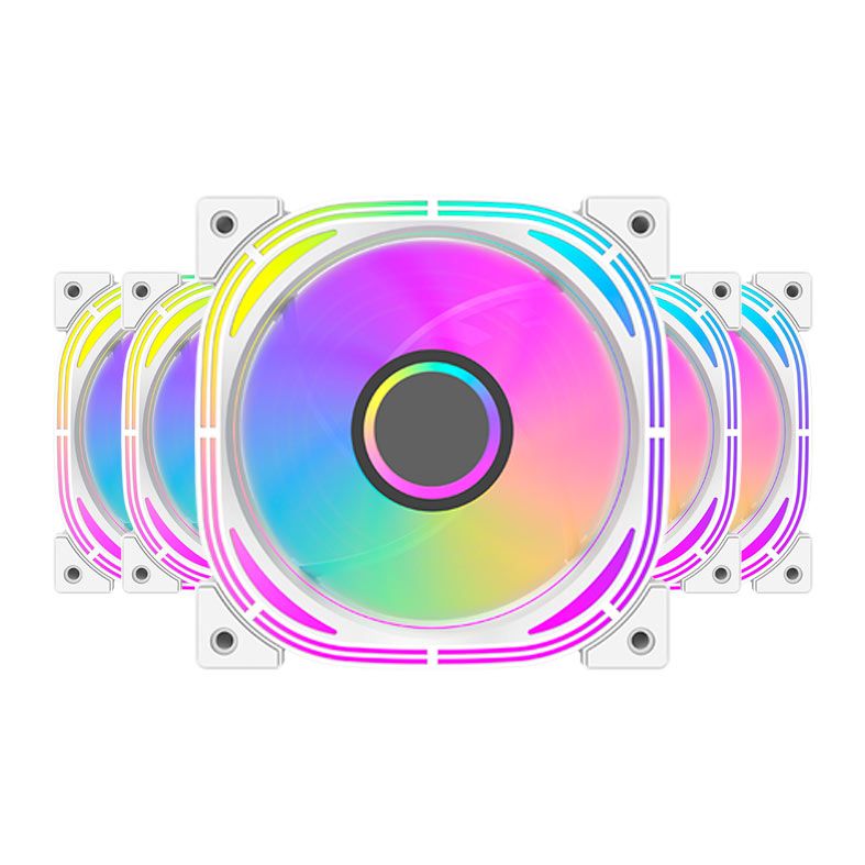 Kit 5 Ventoinhas Aigo Darkflash Infinity 24 Pro, ARGB, 5x120mm, Branco, INF24PRO5IN1WH - foto 1