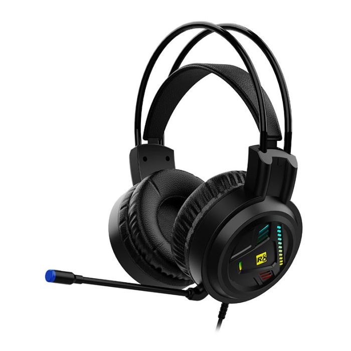 Headset Gamer R8 H05, Drivers 50mm, USB, Preto, R8-H05-RBW - foto 1