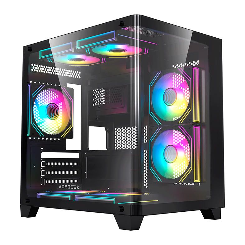 Gabinete Gamer Acegeek Arcane, Mid-Tower, Lateral de Vidro, Preto, AG-ARCANE-BK - foto 1