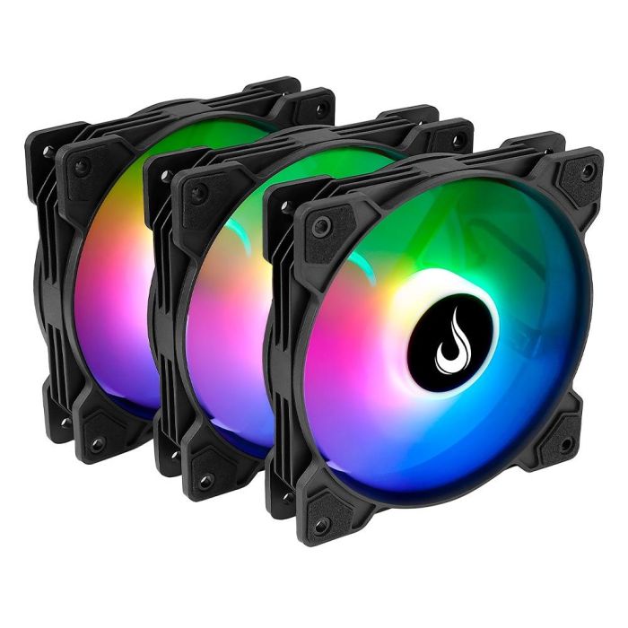 Kit Cooler Gabinete Rise Mode X Led C/ 3x Fans 120mm 1200 RPM ARGB - RM-XLD-01-ARGB - foto 1
