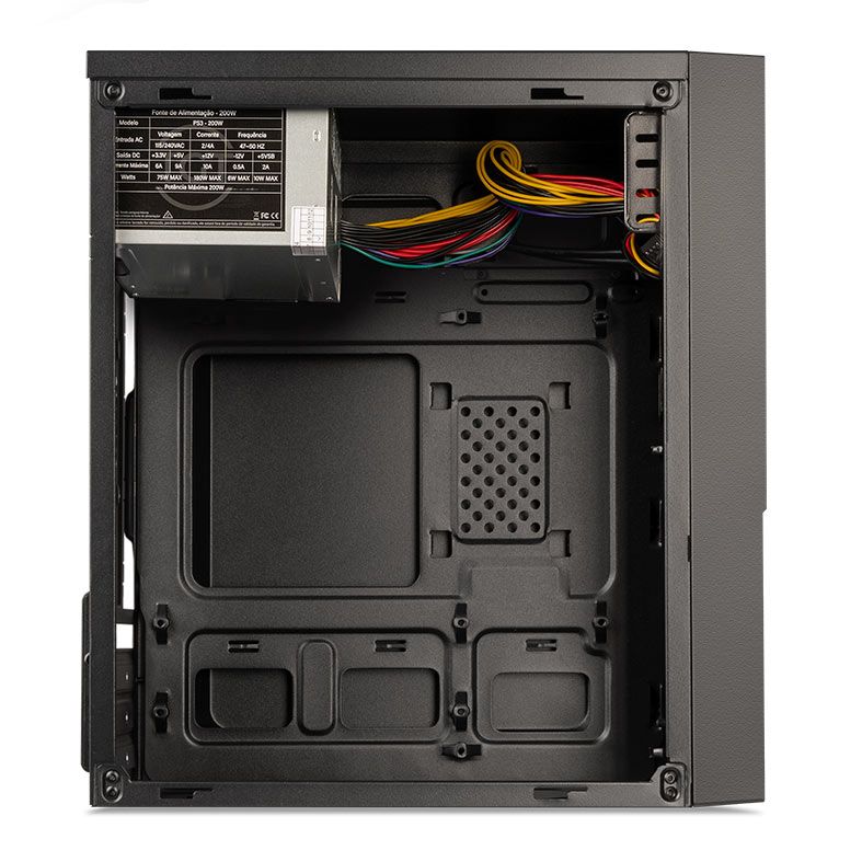 Gabinete TGT H200, Com Fonte 200W, Preto, TGT-H200PSU-BK - miniatura 3