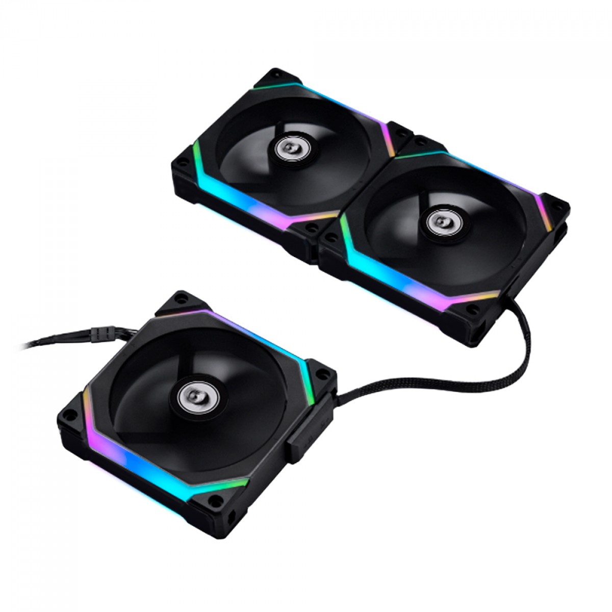 Kit Fan Com 3 Unidades Lian Li Uni Fan Redragon Spec, 120mm, ARGB, Black, UF-SL120-3B SI - miniatura 4