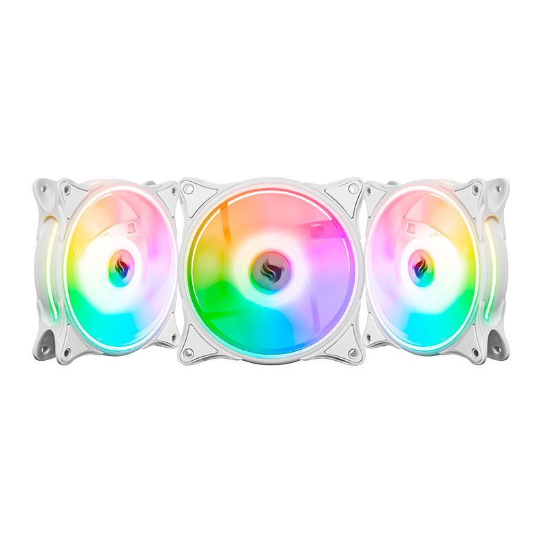 Kit Ventoinhas Pichau Dual Ring P1, ARGB, 3x120mm, Branca, PG-DRP-WH01 - miniatura 2