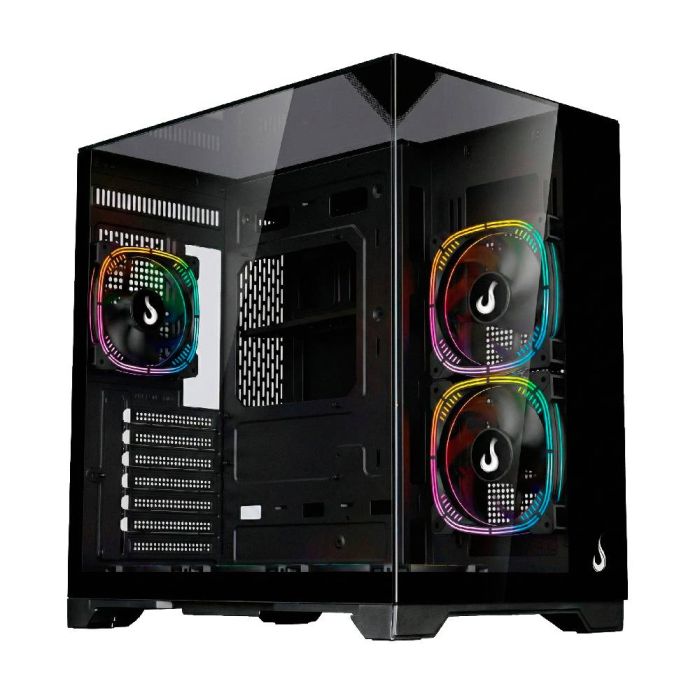 Gabinete Gamer Rise Mode Galaxy Full Glass X Mid Tower Vidro Temperado USB 3.0 S/ Fan Preto - RM-CA-FGX-B - foto 1