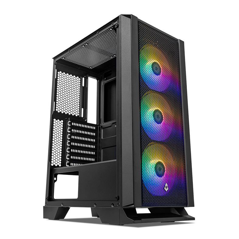 Gabinete Gamer Mancer Narok, RGB, Mid-Tower, Lateral de Vidro, Com 3 Fans, Preto, MCR-NRK-RGB01 - foto 1