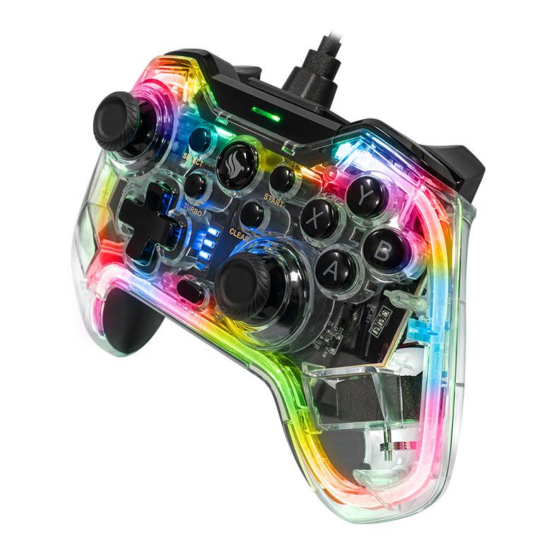Controle Pichau Glower X1, PC/Switch/PS3/ Android, Transparente, PG-GLWX-BL01 - miniatura 2