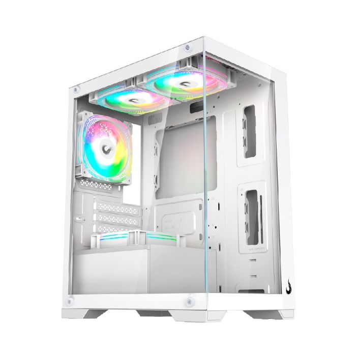 Gabinete Gamer Rise Mode Crystal Glass Mid Tower Vidro Temperado USB 3.0 S/ Fans - RM-CA-CY-01-FW - foto 1