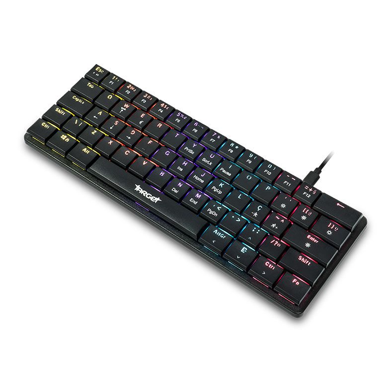 Teclado Mecanico TGT Sherman LP60, Rainbow, ABNT2, Switch Azul, Preto, TGT-SHLOW-RBW01 - miniatura 2