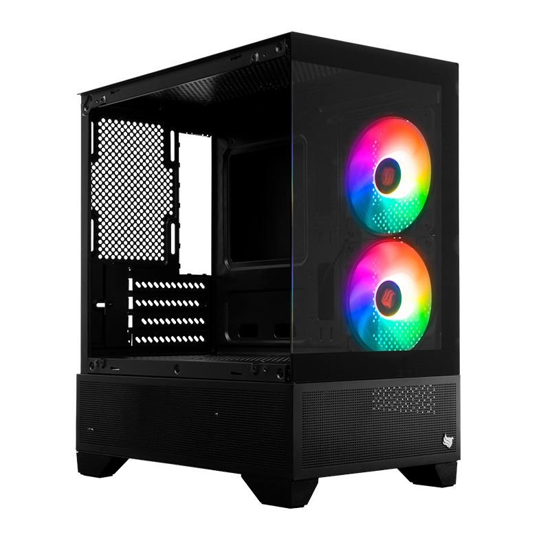 Gabinete Gamer Pichau Magpie 4B, Mini-Tower, Lateral de Vidro, Com 2 Fans, Preto, PG-MAG4B-BK2 - foto 1